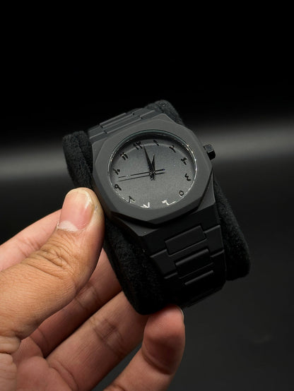 Men’s Arabic Aura Watch with Black Luxury Dial & Arabic Numerals