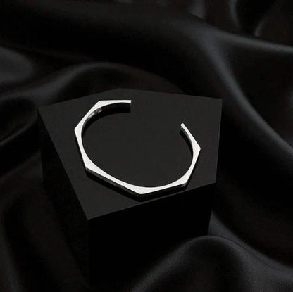 Stainless Steel Hexagon Cuff Bangle