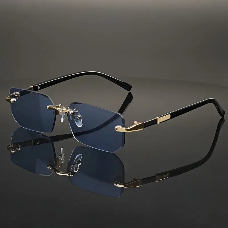 Retro Rimless Sunglasses for Men – Cutting Lens Shades