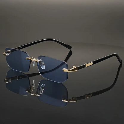 Retro Rimless Sunglasses for Men – Cutting Lens Shades