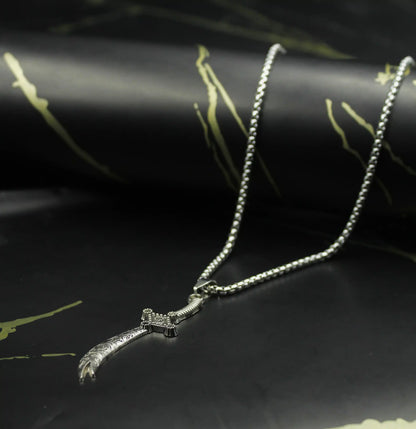 Premium Silver Tone Zulfiqar Necklace