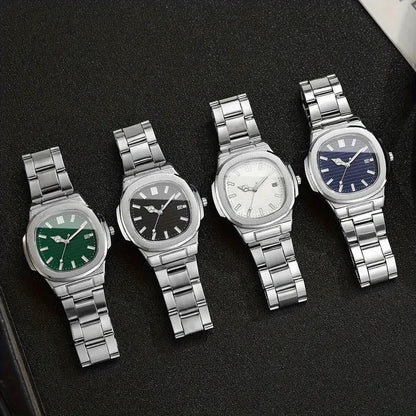 Square Scale Calendar Dial Quartz Wristwatch