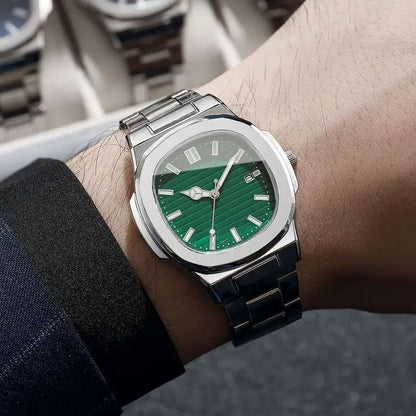 Square Scale Calendar Dial Quartz Wristwatch
