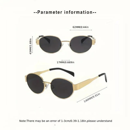 Oval Metal Frame Fashion Glasses