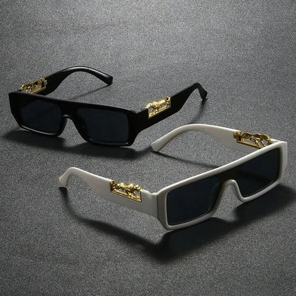 LEOPARD PRINT METAL EYEGLASSES PAIR