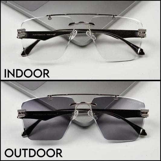 RIMLESS TRANSITION BLACK SUNGLASSES