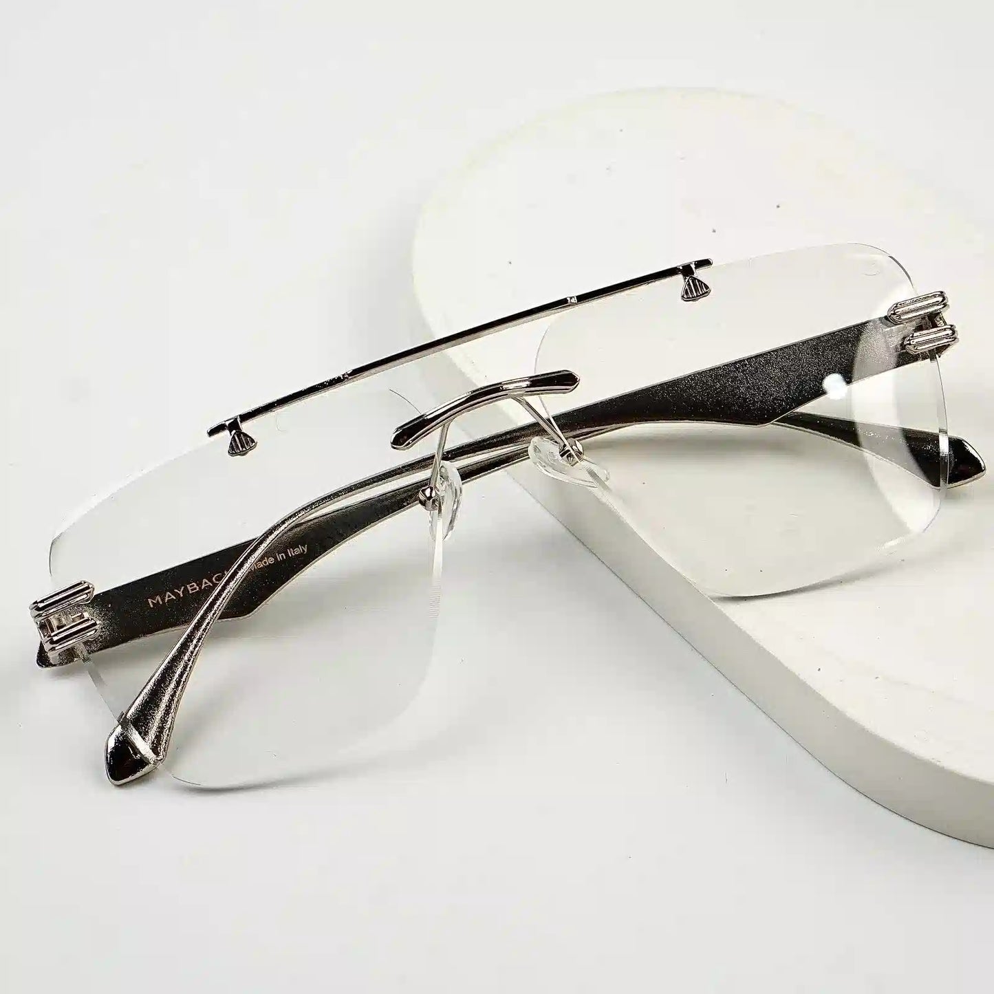 RIMLESS TRANSITION BLACK SUNGLASSES